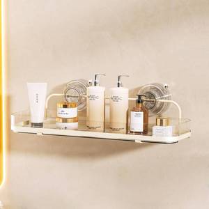 lot 10007 image: VXINSTZ Suction Cup Shower Caddy, Wall Mounted No Drilling Bathroom Shower Organizers Storage Rack, Removable Shelves for Inside the Shower, Clear
