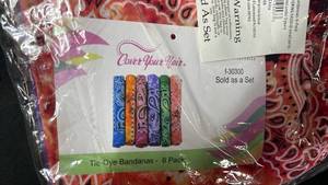 lot 10458 image: Cover Your Hair Tie-Dye Bandanas 6 Pack f-30300