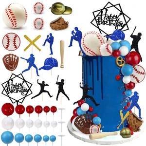 lot 10463 image: 36PCS Baseball Cake Decorations Sports Theme Party Decoration Supplies Baseball Themed Happy Birthday Cake Topper Party Decorations