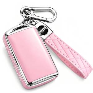 lot 10490 image: Key Fob Cover for Mazda CX5 with Keychain, Soft TPU Key Case Shell for Mazda 3 6 CX-5 CX-9 CX-30 CX-50 CX-90 MX-5 Miata CX-70 Smart Key Protector (4 Buttons, Pink)