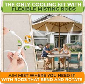 lot 13536 image: CARPATHEN Misters for Outside Patio with Flexible Rod Nozzles, 75 ft, White Misting System for Outside Patio Cooling, Garden Faucet Setup for Pergola, Garden, Greenhouse, Backyard