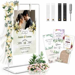 lot 13544 image: LIFEGOO White Adjustable Wedding Easel Stand