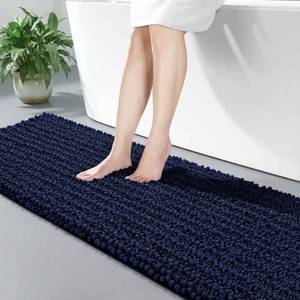 lot 13548 image: Disolla Bathroom Runner Rug 60x24 Chenille Navy Blue