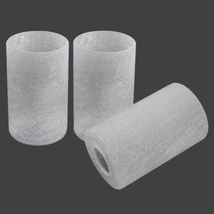 lot 13551 image: Anmire 3 Pack Frosted Cracked Glass Cylinder Shade 1-58