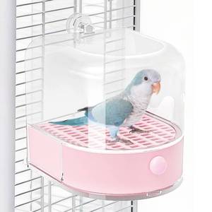 lot 13566 image: mini&moe 4-in-1 Bird Bath House Cage Accessory Pink