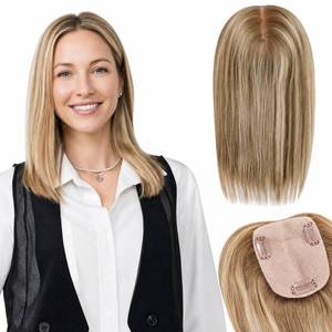 lot 14227 image: AMOYHAIR Human Hair Topper 10 3.5x4.5 Silk Base