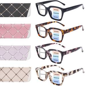 lot 14255 image: ZONLON 4 Pack Progressive Multifocus Reading Glasses with Blue Light Blocking