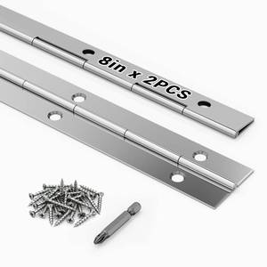 lot 14262 image: Stainless Steel Piano Hinges 8 x 1.2 (2 Pack)