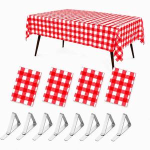 lot 14268 image: GISK Checkered Disposable Tablecloths 54x108 4-Pack