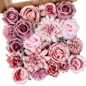lot 17312 image: Luckinds 26-Piece Artificial Flowers Set, Dusty Pink
