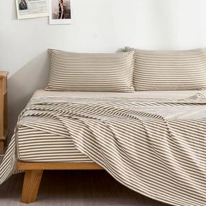 lot 17317 image: Jellymoni 100% Cotton Sheet Set, Full, Khaki Striped
