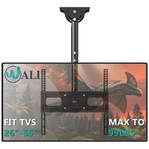 lot 17322 image: WALI Ceiling TV Mount 26-65 inch, up to 99 lbs