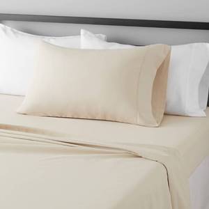 lot 17330 image: Amazon Basics Brushed Microfiber Sheet Set Twin XL Beige