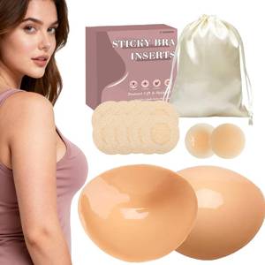 lot 18014 image: JULZYTH Double-Sided Adhesive Bra Inserts, Size S, Beige
