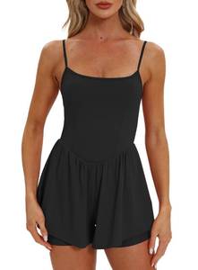 lot 18018 image: Beaully Womens Summer Sleeveless Romper Black S