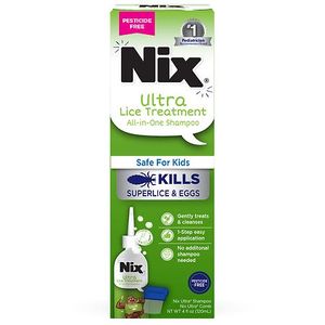 lot 18024 image: Nix Ultra Superlice Treatment Shampoo 4 fl oz & Comb