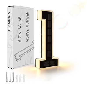 lot 18067 image: ISUNMEA Solar LED House Numbers 6.7 Inch