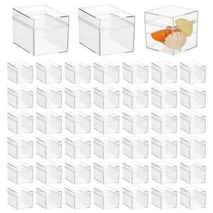 lot 19590 image: Merkaunis Acrylic Boxes 48 Pcs Clear Square Cube Candy Gift Box with Lids