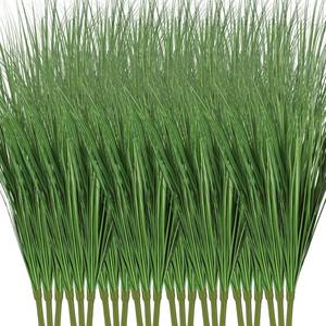 lot 19599 image: Tigeen 12 Pcs 33 Inch Fake Tall Faux Grass for Outdoor Planter, Green