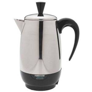 lot 19601 image: Farberware 8-Cup Stainless Steel Electric Percolator Coffee Maker  Black  FCP280