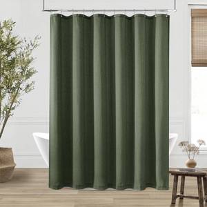 lot 20230 image: DUKIYO Olive Green Shower Curtain for Bathroom Water Repellent 72x90 Inch