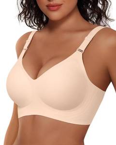 lot 20240 image: Vertvie Jelly Bra No Underwire Seamless Push Up Full Coverage, Nude, M