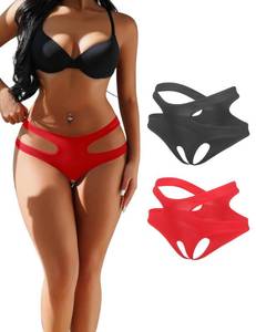 lot 20275 image: sunshinelady Womens Underwear Sexy Cut Out Panties Stretch Briefs 2 Pack