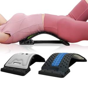 lot 20300 image: Back Stretcher with Lumbar Support Board for Back Pain Relief - Dual-Sided Adjustable Spinal Decompression & Cracker Device (Blue)