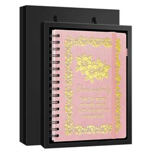 lot 20362 image: WHLBHG Family Inspirational Gifts Ohana Means Family Spiral Notebook Family Member Gift Flower Notebook Family Appreciation Gifts Notebook for Women Men(Spiral ohaha- Pink)