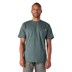 lot 20385 image: Dickies Mens Heavyweight Crew Neck Short Sleeve Tee Henley Shirt, Lincoln Green, Medium US