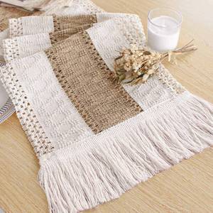 lot 20436 image: FEXIA Boho Table Runner for Fall Home Decor 12x72 Burlap with Tassels
