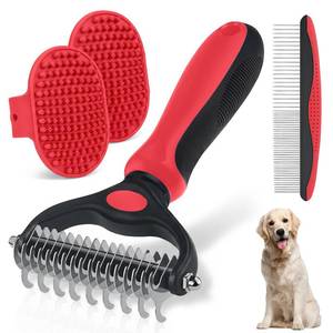 lot 20440 image: Neyakopaw Pet Grooming Rake for Dogs and Cats - 4-in-1 Deshedding Dematting Kit with Double-Sided Undercoat Rake and Metal Comb for Long & Short Haired Pets, Reduces Shedding 95%