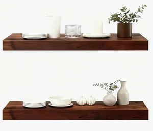 lot 1422 image: Sniffury Wood Floating Wall Shelves IK 80 Set of 2