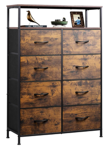 lot 5567 image: Wlive Fabric 8 Drawer Storage Cabinet with Shelf