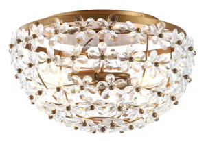 lot 1395 image: Jonathan Y- Isabelle Antique Gold 15.5 in. MetalAcrylic LED Flushmount Light Fixture