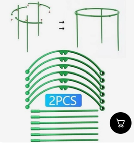lot 18017 image: Green Garden Plant Support Cages 6 Pack