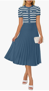 lot 18083 image: ZESICA Womens Striped Midi Dress Medium