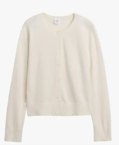 lot 20255 image: Gap Kids Ribbed Cardigan Sweater Cream Size L