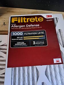 lot 1474 image: A 3M Filtrete Micro Allergen Defense 12x24x1 1000 MPR Air Filter