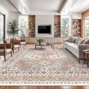 lot 1483 image: zesthome 10x14 Area Rugs for Living Room,Large Washable Rug,Orange