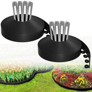 lot 1493 image: Bonviee 100FT Landscape Edging Kit with 150 Stainless Steel Stakes