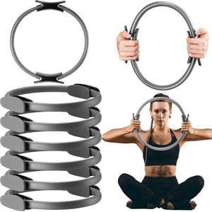 lot 1495 image: Syhood 6 Pcs Pilates Ring 11.81 Inch Pilates Circle Yoga Ring Magic Lightweight Flexible Workout Equipment for Fitness Physical Therapy Resistance Exercise Arms Legs(Grey)