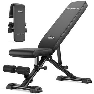 lot 1515 image: FLYBIRD WB5 Weight Bench, ASTM-Certified 800LBS Adjustable Weight Bench Workout Bench Foldable for Home Gym, 90° to -30° FID and 30in Extended Backrest for Bench Press Strength Training Exercise