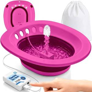 lot 2273 image: Msiori Electric Sitz Bath for Toilet Seat - Suitable for Pregnant Women and Perineal Care, Hemorrhoids, Sits Bath Kit for Women, Perineal Soaking - Yoni Steam Seat - Rose