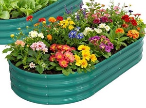 lot 7699 image: Tramull Raised Garden Bed, 12x2x1ft Galvanized Steel