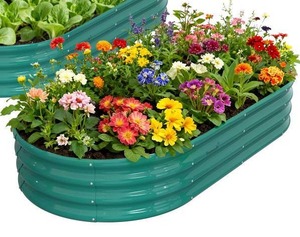 lot 7701 image: Tramull Raised Garden Bed, 12x2x1ft Galvanized Steel