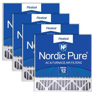 lot 7703 image: Nordic Pure 20x20x5 MERV 12 Air Filters 4 Pack  Retail $138.88