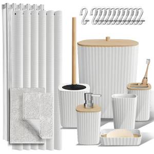 lot 7714 image: Clara Clark White Bathroom Accessory Set