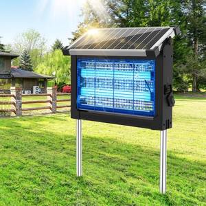 lot 7718 image: Solar Bug Zapper Outdoor 4500V Cordless Mosquito Killer