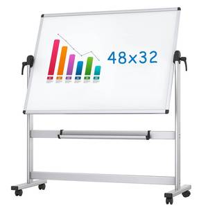 lot 7719 image: VIZ-PRO Double-Sided Mobile Whiteboard 48 x 32  Retail $139.90